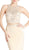 Bedazzled Mock Two Piece Sheath Prom Dress