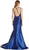 Embellished V-neck Mermaid Evening Dress