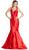 Embellished V-neck Mermaid Evening Dress