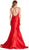 Embellished V-neck Mermaid Evening Dress