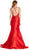 Embellished V-neck Mermaid Evening Dress