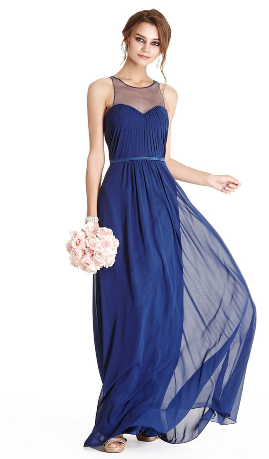 Sheer Halter Neck A-line Evening Dress