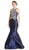 Bedazzled Halter Mermaid Evening Dress