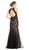 Jewel Embroidered Halter Trumpet Evening Dress