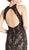 Jewel Embroidered Halter Trumpet Evening Dress