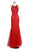 Jewel Embroidered Halter Trumpet Evening Dress