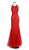 Jewel Embroidered Halter Trumpet Evening Dress