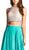 Two Piece Embellished Halter Neck Prom Dress