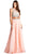 Two Piece Embellished Halter Neck Prom Dress