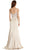 Embellished V-neckline Sheath Evening Dress