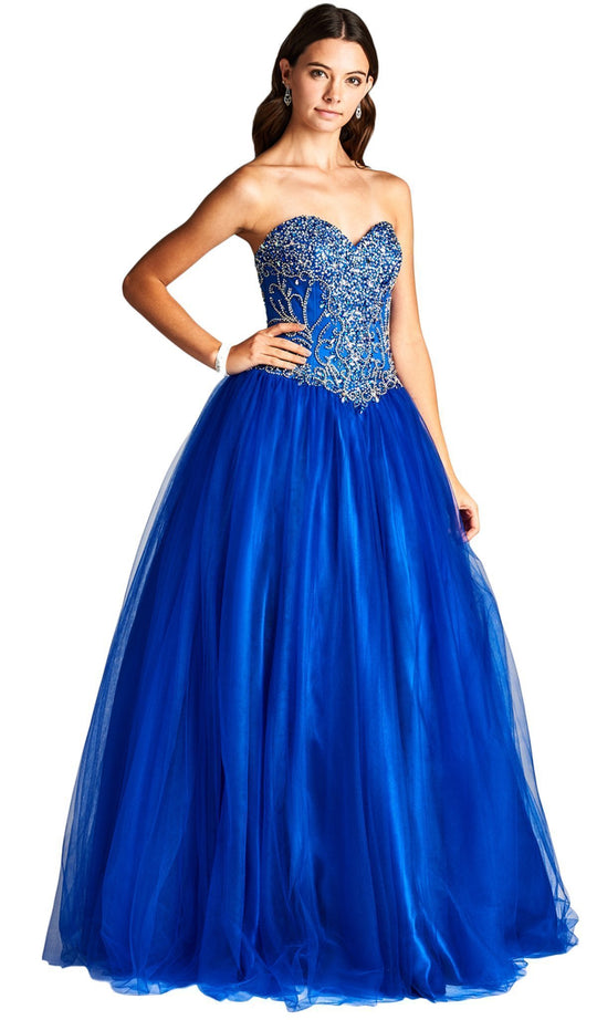 Bejeweled Strapless Sweetheart Evening Ballgown