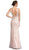 Ornate V-neck Fitted Evening Dress
