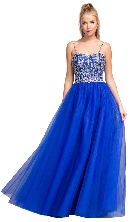 Jeweled Semi-Sweetheart A-line Evening Dress