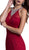 Embellished Illusion Halter Prom Fitted Dress In Red