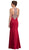 Embellished Illusion Halter Prom Fitted Dress In Red