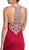 Embellished Illusion Halter Prom Fitted Dress In Red