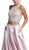 Two Piece Bejeweled Halter Prom Gown