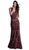 Beaded V-neck Fitted Prom Dress