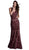 Beaded V-neck Fitted Prom Dress