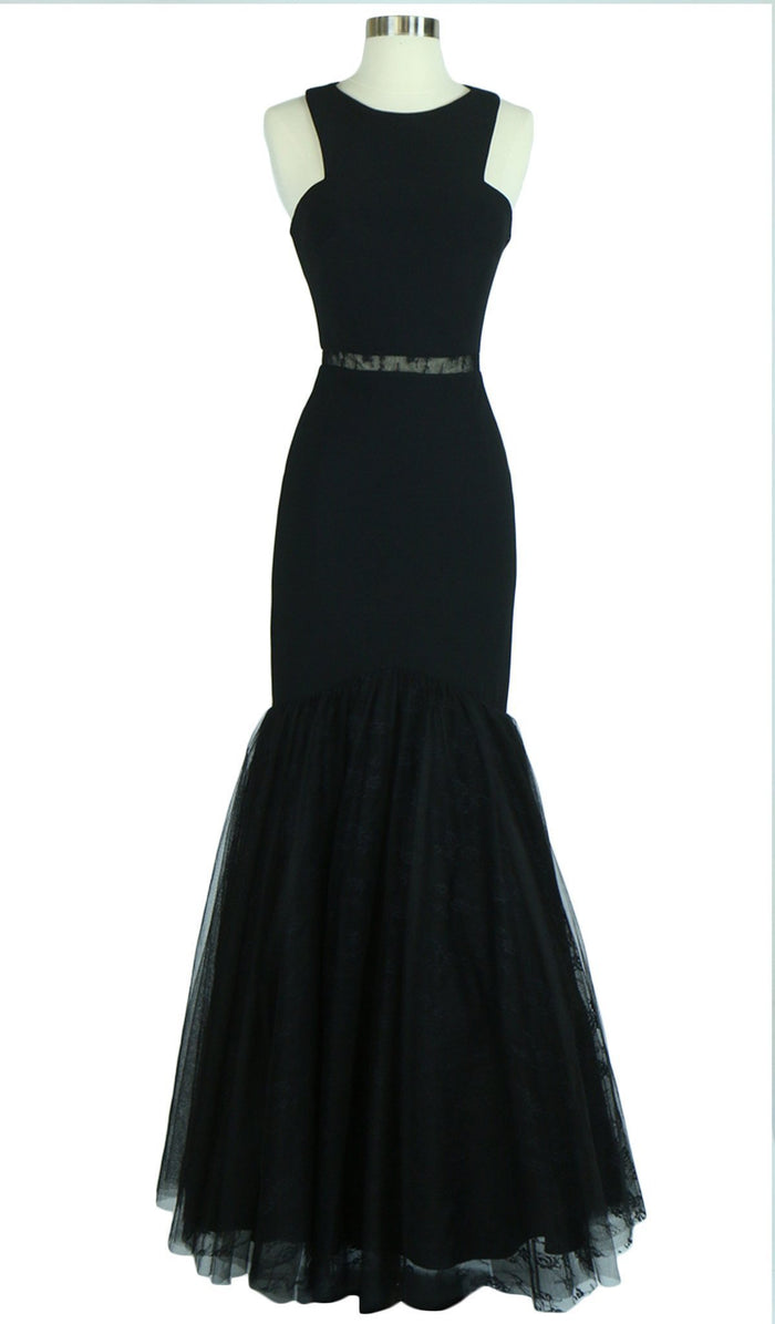 Lace Halter Sheath Prom Dress