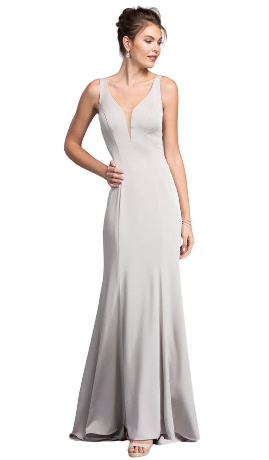 Plunging V-neck Fitted Prom Dress