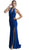 Embellished Jewel Cutout Sheath Prom Dress