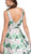 Floral Print Deep V-neck A-line Prom Dress