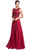 Mock Two Piece Jewel Embroided A-line Prom Dress