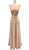 Mock Two Piece Jewel Embroided A-line Prom Dress