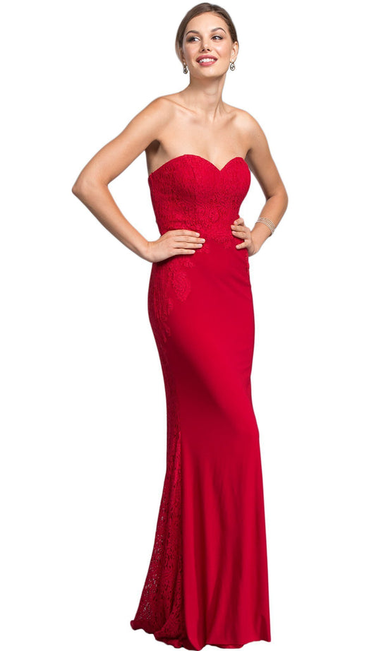 Lace Strapless Sweetheart Prom Dress
