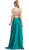Bedazzled Illusion Halter Prom Dress