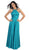 Jeweled Halter Neck Ruched A-line Evening Dress