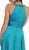 Jeweled Halter Neck Ruched A-line Evening Dress