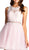 Jeweled Lace Illusion Jewel A-line Evening Dress