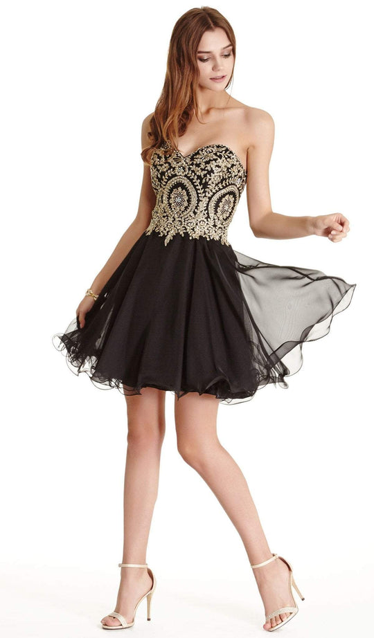 Gilded Sweetheart A-line Homecoming Dress