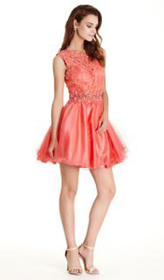 Floral Lace A-line Homecoming Dress