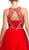 Bedazzled Illusion Halter Homecoming Dress