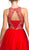 Bedazzled Illusion Halter Homecoming Dress
