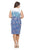 Tadashi Shoji - Knee Length Iris Embroidered Sheath Dress In Blue and Multi-Color