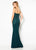 Cameron Blake - 219685W Embroidered V-neck Trumpet Dress In Green