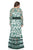 Tadashi Shoji - Sashiko Stitched Peony Motif Gown In Green and White
