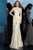 Jovani - 63649 Bead Embroidered Bateau Trumpet Dress In Gold