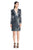 Tadashi Shoji - Long Sleeve Patterned Paillette Dress In Silver and Black