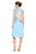 Tadashi Shoji - Aquarelle-Motif Pleated Chiffon Dress In Blue