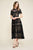 Tadashi Shoji - Lace Shirred Jewel Tea Length Dress In Black and Neutral