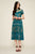 Tadashi Shoji - Lace Shirred Jewel Tea Length Dress In Green and Neutral