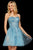 Sherri Hill - 53099 Beaded Lace Short Tulle A-line Dress In Blue