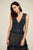 Tadashi Shoji - Anya Ruffle Lace V-neck A-line Gown In Blue and Neutral