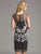 Lara Dresses - Pretty Sheer Cocktail Dress with Elegant Floral Design 33264, Black, White
