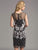 Lara Dresses - Pretty Sheer Cocktail Dress with Elegant Floral Design 33264, Black, White